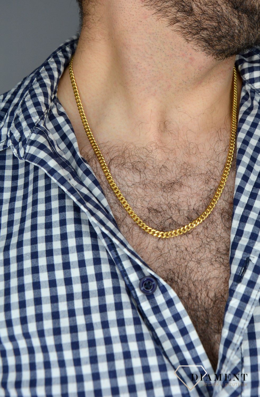 Złoty łańcuszek 585 pancerka 4 mm DIA-LAN-1118-585D 4mm ✅ Złoty łańcuszek o splocie pancerki ✅.jpg